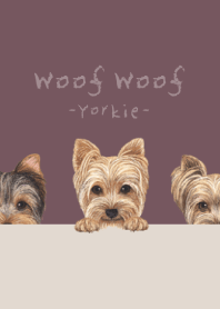 Woof Woof - Yorkie - DUSTY ROSE