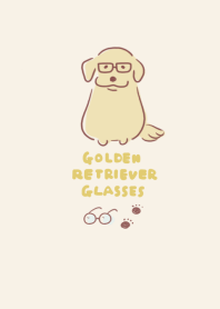 simple golden retriever glasses beige.
