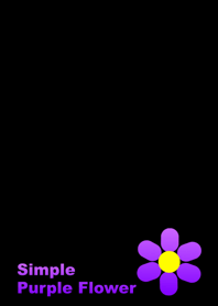 Simple Purple Flower [ Black ] No.3