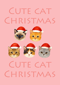 귀여운 고양이크리스마스-분홍색