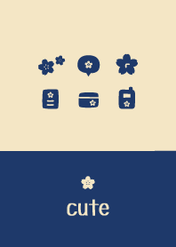 Cherry blossoms-Navy