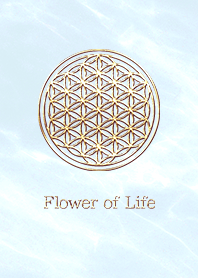 Flower of Life  - Gold (M) - Sky Blue