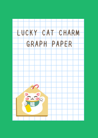LUCKY CAT CHARM GRAPH PAPERj-GREEN-WHITE