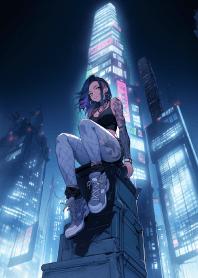 高塔上的跑酷少女