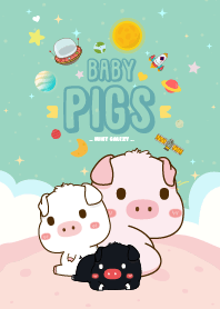 หมูน้อย โลกกาแล็กซี่ สีมิ้นต์