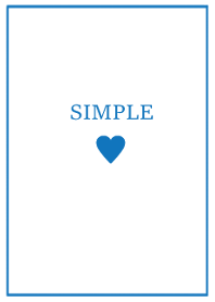 SIMPLE HEART =white blue=