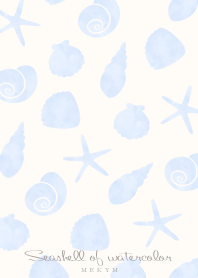 Seashell of watercolor -BLUE-