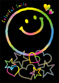 Colorful Smile -black background- 2