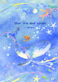 クジラと青い海