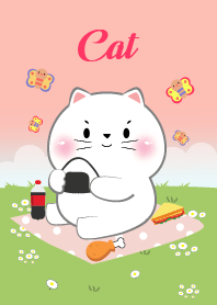 White Cat Love Picnic Theme