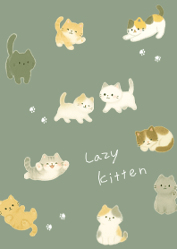 green Lazy cute kitten 05_2