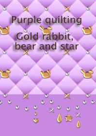 Purple quilting(Gold rabbit, bear,star)