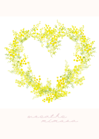 Heart mimosa wreathe