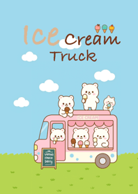 รถขายไอศกรีมหมีน่ารัก(เบจ)