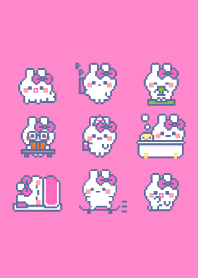 Pink ribbon rabbit theme2