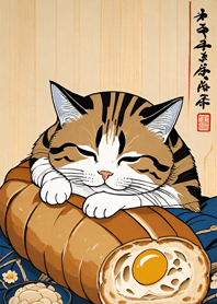 Ukiyo-e Meow Meow Cats 79fC53