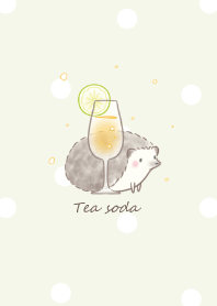 Hedgehog and Tea soda -green- 2