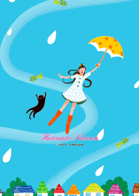雨に舞う女の子 【春 夏】
