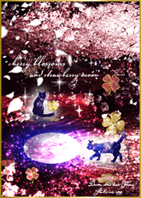 Cat and Sakura Strawberry Moon2#