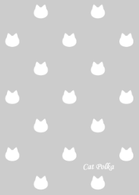 Cat Polka[Gray and White]