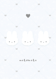 ふわもこ うさぎ Tile1 - スノー ブルー