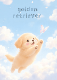Lovely Golden Retriever In Sky