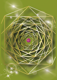 Yellow Green : January garnet & octagon