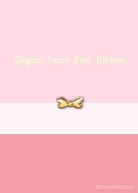 Elegant Peach Pink Ribbon