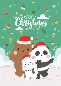 Merry Christmas Love Bear Light Green