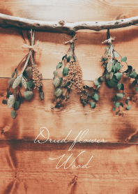 Dried flower_yellow_Natural wood