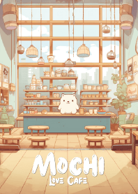 cute mochi in lovely cafe