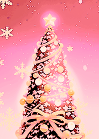 華麗的冬季聖誕樹(戀愛粉紅色)