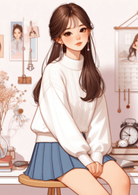 ผู้หญิง มินิมอล สดใส อนิเมะ