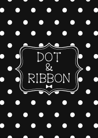 Dot & Ribbon black【 水玉とリボン 黒 】