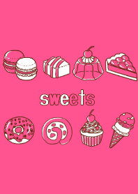 Various sweets Brown line & pink