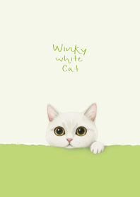 Winky White Cat Green