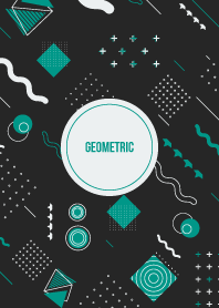 Geometric Diagonal Black Teal