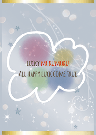 ベージュ&ブルー / 運気UP風水の手描き雲