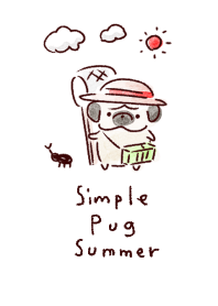 シンプル パグ 夏休み