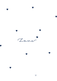 Heart Pattern /white navy.