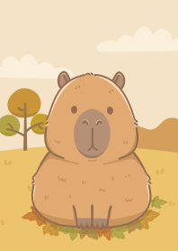 Capybara in autumn