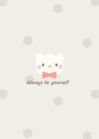 Polar bear and ribbon -brown- pk2