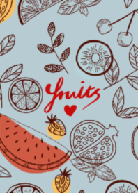 カラフルフルーツ/ブルーベージュ