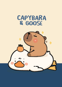คาปิบาร่า & เจ้าห่าน (น้ำเงินกรม)