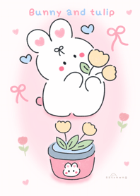 Bunny and tulip  >__<