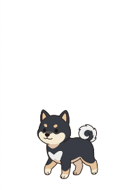 Minimalist Black Shiba Inu