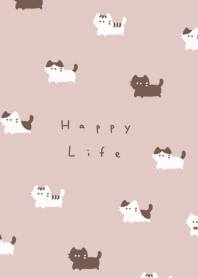 .貓.　pink beige