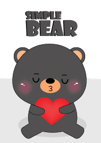 Simple Love Cute Black Bear