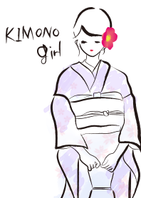 กิโมโนเด็กผู้หญิงสีน้ำ