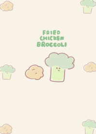 simple broccoli Fried Chicken beige.